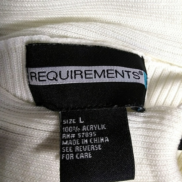 Requirements Large Off White Ribbed Knit Top - Picture 8 of 8